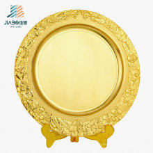 OEM Logo 25cm Customize Gold Gift Metal Plate with Holder for Souvenir